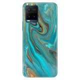 Senada Vivo Y21s ile Uyumlu Kılıf Resimli Desenli Silikon Liquid Mermer