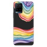 Senada Vivo Y21s ile Uyumlu Kılıf Resimli Desenli Silikon Rainbow Ametist