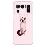 Senada Xiaomi Mi 11 Ultra İle Uyumlu Kılıf Silikon Desenli Resimli Uv Kapak Siyam Kedi