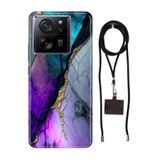 Senada Xiaomi Mi 13T Pro ile Uyumlu Kılıf Altın Tozu Desenli Silikon İpli Boyun Askı Aparatı