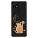 Senada Xiaomi Poco C40 / Redmi 10C ile Uyumlu Kılıf Resimli Desenli Silikon Kedili Ç Harfi