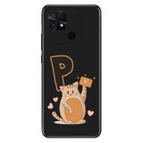 Senada Xiaomi Poco C40 / Redmi 10C ile Uyumlu Kılıf Resimli Desenli Silikon Kedili P Harfi