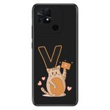 Senada Xiaomi Poco C40 / Redmi 10C ile Uyumlu Kılıf Resimli Desenli Silikon Kedili V Harfi