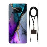 Senada Xiaomi Poco X3 NFC - Pro ile Uyumlu Kılıf Altın Tozu Silikon İpli Boyun Askı Aparatı