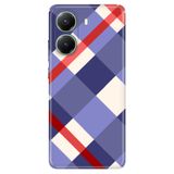 Senada Xiaomi Poco X7 Pro Telefon İle Uyumlu Kılıfı Dekoratif Silikon Baskılı Kapak Mavi Ekose