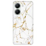 Senada Xiaomi Poco X7 Pro Telefon İle Uyumlu Kılıfı Dekoratif Silikon Baskılı Kapak Sarı Beyaz Mermer