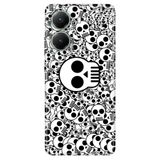 Senada Xiaomi Poco X7 Pro Telefon İle Uyumlu Kılıfı Dekoratif Silikon Baskılı Kapak Skull White