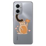 Senada Xiaomi Redmi 10 5G ile Uyumlu Kılıf Resimli Desenli Silikon Kedili C Harfi