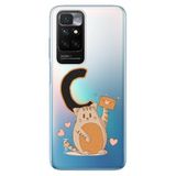 Senada Xiaomi Redmi 10 ile Uyumlu Kılıf Resimli Desenli Silikon Kedili C Harfi