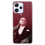 Senada Xiaomi Redmi 12 İle Uyumlu Kılıf Kamera Korumalı Silikon Desenli Resimli Kapak M.K Atatürk