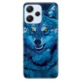 Senada Xiaomi Redmi 12 İle Uyumlu Kılıf Kamera Korumalı Silikon Desenli Resimli Kapak Mavi Çizim Kurt