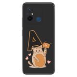 Senada Xiaomi Redmi 12C ile Uyumlu Kılıf Resimli Desenli Silikon Kedili A Harfi