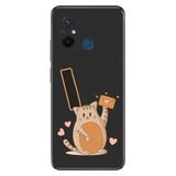 Senada Xiaomi Redmi 12C ile Uyumlu Kılıf Resimli Desenli Silikon Kedili İ Harfi