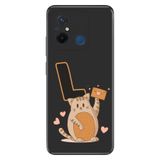 Senada Xiaomi Redmi 12C ile Uyumlu Kılıf Resimli Desenli Silikon Kedili L Harfi
