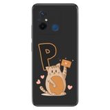 Senada Xiaomi Redmi 12C ile Uyumlu Kılıf Resimli Desenli Silikon Kedili P Harfi