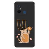 Senada Xiaomi Redmi 12C ile Uyumlu Kılıf Resimli Desenli Silikon Kedili U Harfi