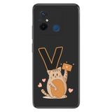 Senada Xiaomi Redmi 12C ile Uyumlu Kılıf Resimli Desenli Silikon Kedili V Harfi