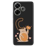 Senada Xiaomi Redmi 13 4G ile Uyumlu Kılıf HD Desenli Silikon Kedili Ç Harfi