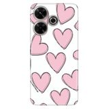 Senada Xiaomi Redmi 13 4G İle Uyumlu Kılıf Uv-Color Telefon İle Uyumlu Kılıfı Pembe Çizgili Kalpler