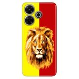 Senada Xiaomi Redmi 13 4G İle Uyumlu Kılıf Uv-Color Telefon İle Uyumlu Kılıfı Sarı Kırmızı Parçalı Aslan