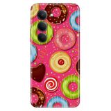 Senada Xiaomi Redmi 15 6.9" Kapak ile Uyumlu Kılıf Dekoratif Silikon Baskılı Kapak Donut