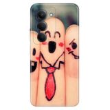 Senada Xiaomi Redmi 15 6.9" Kapak ile Uyumlu Kılıf Dekoratif Silikon Baskılı Kapak Gülen Parmaklar