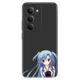 Senada Xiaomi Redmi 15 6.9" Kapak ile Uyumlu Kılıf Dekoratif Silikon Baskılı Kapak Mavi Anime Kız