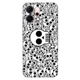 Senada Xiaomi Redmi 15 6.9" Kapak ile Uyumlu Kılıf Dekoratif Silikon Baskılı Kapak Skull White