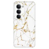 Senada Xiaomi Redmi 15 6.9" Kapak ile Uyumlu Kılıf Desenli Silikon Baskılı Kapak Sarı Beyaz Mermer