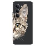 Senada Xiaomi Redmi 15 6.9" Kapak ile Uyumlu Kılıf Renkli Silikon Baskılı TPU Kedi Prizma