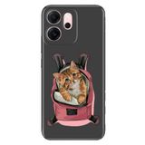 Senada Xiaomi Redmi 15 6.9" Kapak ile Uyumlu Kılıf Renkli Silikon Baskılı TPU Kedi Tatilde