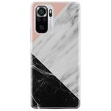 Senada Xiaomi Redmi Note 10 10S İle Uyumlu Kılıf Desenli Trend Sert Silikon Kapak - Siyah Pembe Beyaz Mermer