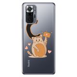 Senada Xiaomi Redmi Note 10 Pro ile Uyumlu Kılıf Resimli Desenli Silikon Kedili Ç Harfi