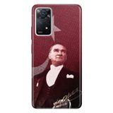 Senada Xiaomi Redmi Note 11 Pro 5G Uyumlu İle Uyumlu Kılıf 0.4Mm Lazer Kesim Silikon M.K Atatürk