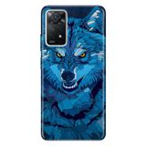 Senada Xiaomi Redmi Note 11 Pro Uyumlu 5G İle Uyumlu Kılıf 0.4Mm Lazer Kesim Silikon Mavi Çizim Kurt