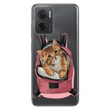 Senada Xiaomi Redmi Note 11E İle Uyumlu Kılıf 0.4Mm Silikon Desenli Kedi Tatilde