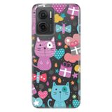 Senada Xiaomi Redmi Note 11E İle Uyumlu Kılıf 0.4Mm Silikon Desenli Pembe Kedi,Color109