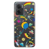 Senada Xiaomi Redmi Note 11E İle Uyumlu Kılıf 0.4Mm Silikon Desenli Renkli Uzay