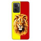 Senada Xiaomi Redmi Note 11E İle Uyumlu Kılıf 0.4Mm Silikon Desenli Sarı Kırmızı Parçalı Aslan