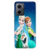 Senada Xiaomi Redmi Note 11e ile Uyumlu Kılıf Resimli Desenli Silikon ElsaAnnaOlaf