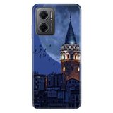 Senada Xiaomi Redmi Note 11e ile Uyumlu Kılıf Resimli Desenli Silikon Galata Moon