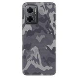 Senada Xiaomi Redmi Note 11e ile Uyumlu Kılıf Resimli Desenli Silikon Gri Kamuflaj