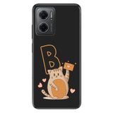 Senada Xiaomi Redmi Note 11e ile Uyumlu Kılıf Resimli Desenli Silikon Kedili B Harfi
