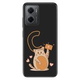 Senada Xiaomi Redmi Note 11e ile Uyumlu Kılıf Resimli Desenli Silikon Kedili C Harfi