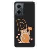 Senada Xiaomi Redmi Note 11e ile Uyumlu Kılıf Resimli Desenli Silikon Kedili D Harfi