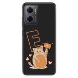 Senada Xiaomi Redmi Note 11e ile Uyumlu Kılıf Resimli Desenli Silikon Kedili E Harfi