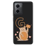 Senada Xiaomi Redmi Note 11e ile Uyumlu Kılıf Resimli Desenli Silikon Kedili G Harfi