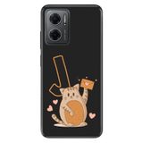 Senada Xiaomi Redmi Note 11e ile Uyumlu Kılıf Resimli Desenli Silikon Kedili J Harfi