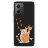 Senada Xiaomi Redmi Note 11e ile Uyumlu Kılıf Resimli Desenli Silikon Kedili L Harfi