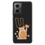 Senada Xiaomi Redmi Note 11e ile Uyumlu Kılıf Resimli Desenli Silikon Kedili Ü Harfi